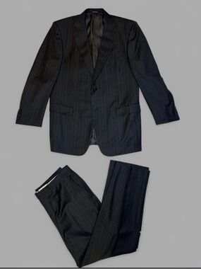 Ermenegildo Zenga x Wilkes Bashford Traveller Micronoaphere Pinstripe Suit - 42R